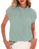 Blusas casuais, roupas elegantes de verão, blusa feminina BTFBM, verde Blusas casuais, roupas elegantes de verão, blusa feminina BTFBM, verde