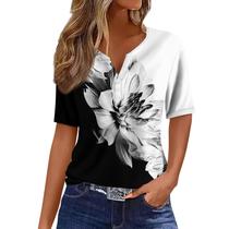 Blusas COTECRAM para o verão de 2024, modernas, manga curta, decote em V, mulheres Blusas COTECRAM para o verão de 2024, modernas, manga curta, decote em V, mulheres