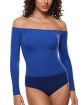 Blusas de manga comprida INLYRIC Inbarely Soft Off Shoulder para mulheres