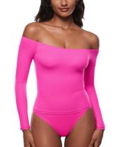 Blusas de manga comprida INLYRIC Inbarely Soft Off Shoulder para mulheres