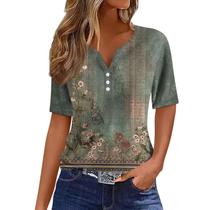 Blusas de verão COTECRAM 2024 para mulheres com estampa boho de férias Blusas de verão COTECRAM 2024 para mulheres com estampa boho de férias