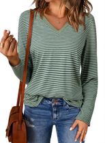 Blusas EVALESS Winter para mulheres com decote em V, camisas listradas, 2024, pretas