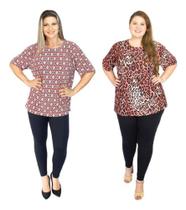 Blusas Femininas Plus Size Manga Senhora Liganete - Bossi