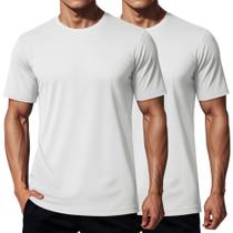 Blusas masculinas MAGCOMSEN, pacote com 2 unidades, modelagem seca, UPF 50+, brancas e atléticas