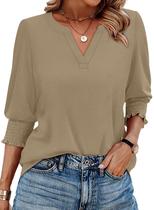 Blusas WIHOLL Plus Size, caimento folgado, manga 3/4 para mulheres 2025 Blusas WIHOLL Plus Size, caimento folgado, manga 3/4 para mulheres 2025