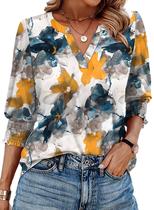 Blusas WIHOLL Spring para mulheres, verão 2025, manga 3/4, algodão