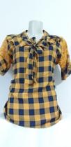 Blusas Xadrez Feminina Manga Rendada Blusas Xadrez Feminina Manga Rendada