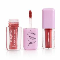 Blush batom e sombra matte 3 em 1 cream tint ruby rose 12 intentions