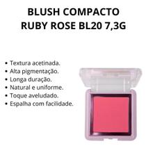 Blush compacto alta pigmentação - ruby rose