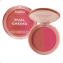 Blush Compacto Duo Ruby Rose Dual Cheeks Peachy e Fuchsia Hb-m03-2 Blush Compacto Duo Ruby Rose Dual Cheeks Peachy e Fuchsia Hb-m03-2