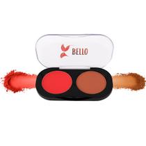 Blush Duo em Pò Paleta com 2 cores Longa Duração Partículas ultra Fina - Bello Charme