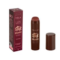 Blush Stick Cremoso Retrátil Vizzela + LA'S Vegano 7g Cor Red Mocha Longa Duração Fácil Aplicação