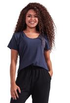 Blusinha Básica Feminina Azul Marinho Fresquinha Confortável - ADKS