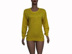 Blusinha Blusa Fê Feminina Comprida Básica Frio Meia Estação Amarelo