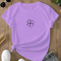 Blusinha Camiseta Estilosa Confortável Manga Curta Estampada Trevo da Sorte Desejos ST. Patricks