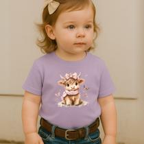 Blusinha Camiseta Infantil Estampa Cabrinha 024 Fofinha Linda Modinha Outono Inverno Flores Creche
