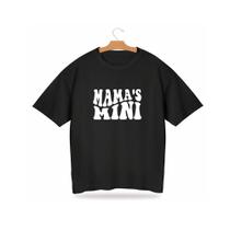 Blusinha Camiseta infantil Feminina Estampada Preta Over Moda Juvenil de Menina