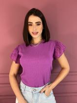 Blusinha canelada feminino na cor roxo tamanho m