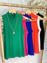 Blusinha canelada gola alta