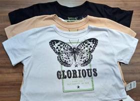 Blusinha cropet borboleta várias cores