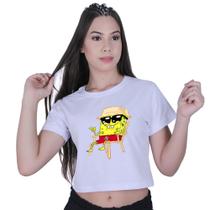 Blusinha Cropped Algodão Bob Esponja Praiou Blusinha Cropped Algodão Bob Esponja Praiou
