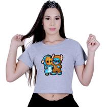 Blusinha Cropped Algodão Lilo stitch And Groot