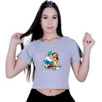 Blusinha Cropped Algodão Lilo Stitch Banho