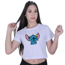 Blusinha Cropped Algodão Lilo Stitch Fofo