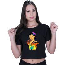 Blusinha Cropped Algodão Lilo Stitch Girl