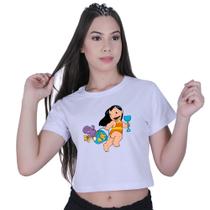 Blusinha Cropped Algodão Lilo Stitch Girl Summer