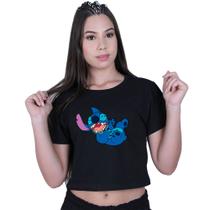 Blusinha Cropped Algodão Lilo Stitch Sapeca