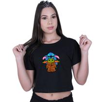 Blusinha Cropped Algodão Lilo Stitch yoda Star Wars Blusinha Cropped Algodão Lilo Stitch yoda Star Wars