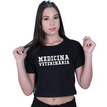 Blusinha Cropped Algodão Medicina Veterinaria Escrita Blusinha Cropped Algodão Medicina Veterinaria Escrita