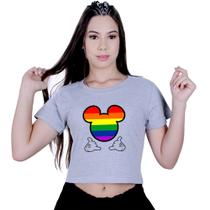 Blusinha Cropped Algodão Mickey Colorido LGBT Blusinha Cropped Algodão Mickey Colorido LGBT