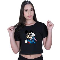 Blusinha Cropped Algodão Mickey Lilo Stitch Friends Blusinha Cropped Algodão Mickey Lilo Stitch Friends