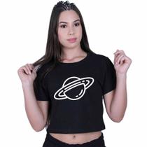 Blusinha Cropped Algodão Saturno Planeta Blusinha Cropped Algodão Saturno Planeta
