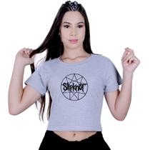 Blusinha Cropped Algodão Slipknot World Rock Banda