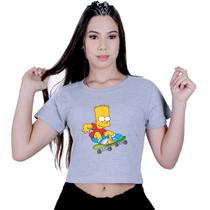 Blusinha Cropped Algodão The Simpsons Bart Skate