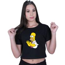 Blusinha Cropped Algodão The Simpsons Homer