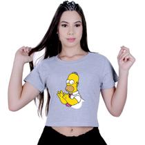 Blusinha Cropped Algodão The Simpsons Homer