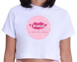 Blusinha Cropped Top Camisa Infantil Blusa Estampada Carmed Club Algodão