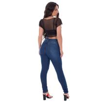Blusinha Cropped Tule Transparente Fristyle Manga Curta Preto Liso Adulto