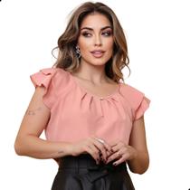 Blusinha Evangélica Crepinho Social Feminina Cores Lisas