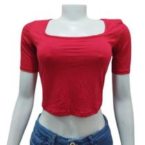 Blusinha feminina lunender 000394 cropped manga curta malha viscose