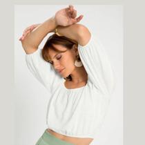 Blusinha feminina lunender 000394 cropped manga curta malha viscose