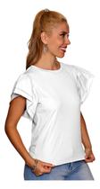 Blusinha Feminina Soltinha T-shirt Babado Estilosa B33023