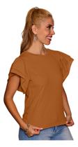 Blusinha Feminina Soltinha T-shirt Babado Estilosa B33023