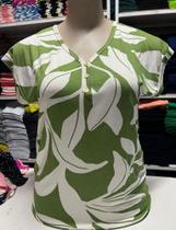 Blusinha feminina tamanho gg verde com Flor .
