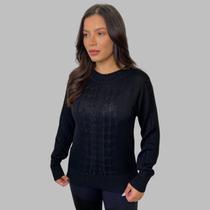 Blusinha Feminina Tricot Com Tranças Moda Outono Inverno