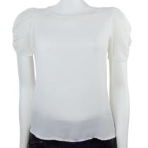 Blusinha Feminina Trimix Manga Bufante Branca - 477706